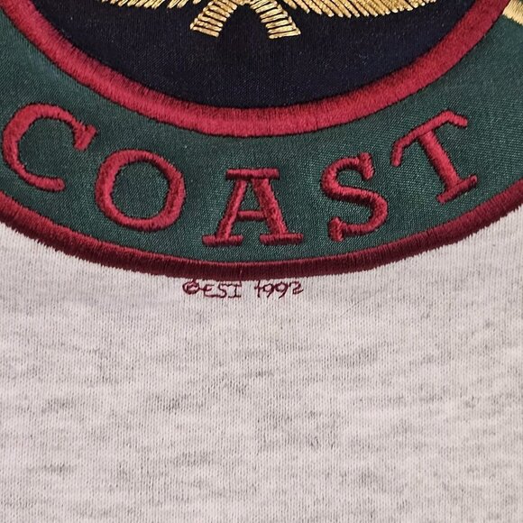 Vintage Oregon Coast Crewneck Sweatshirt Size Large Light Gray Nautical Rowing - Picture 3 of 8